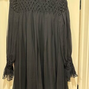 Rebecca Taylor Elegant Black Pleated Dress, Size Small, NWT